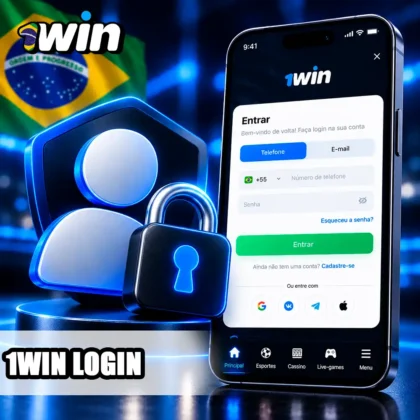 Tela de login com telefone, senha e símbolo de proteção da conta do usuário no celular.