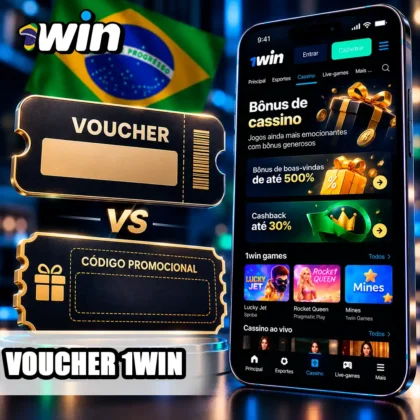 Página de bônus no celular com dois cupons vazios para comparar voucher e código promocional.